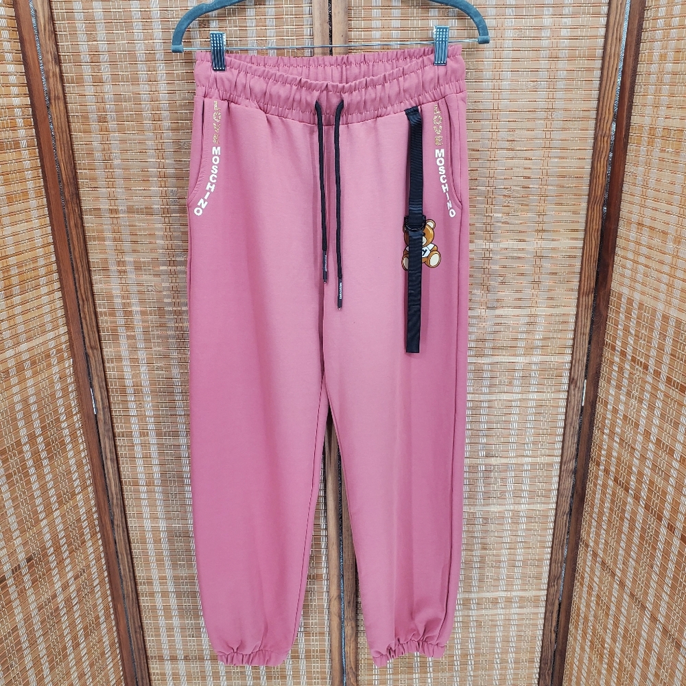 ♤ Moschino Pink Logo Joggers Size Small